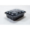 Rectangular Disposable Plastic Black Base Bento Box